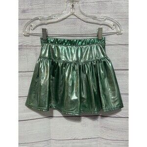 Azarhia Green Metallic Shimmer Pull-On Skort Youth Kids Size Large 10 12